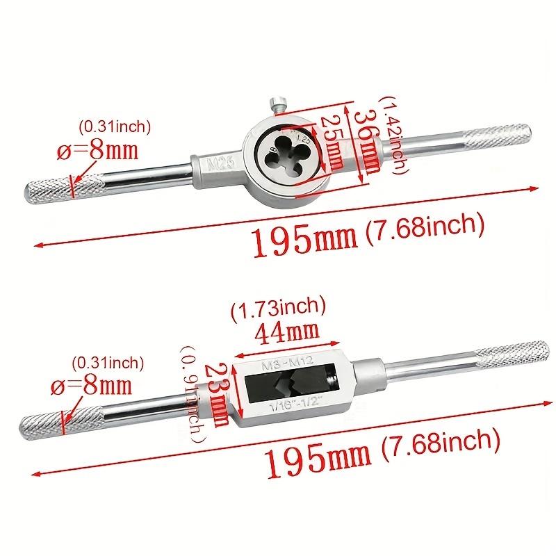 12/20/40pcs Ultimate Hand Tap and Die Set - Complete M3-M12 Screw Thread Plugs, Straight Taper Reamer Tools for DIY Enthusiasts