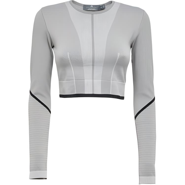 adidas Укороченный топ с длинным рукавом Stella McCartney TrueStrength Серый HR4511