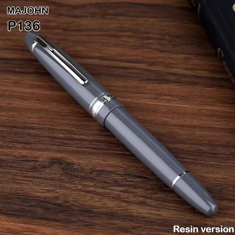 MAJOHN P136 Поршневая перьевая ручка Противоскользящая с 3D EF/F Противоскользящий молотковый узор Версия Ручка Школьные принадлежности Канцелярские товары