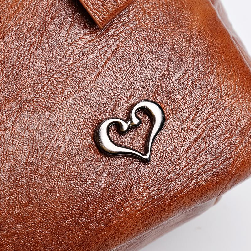 Small Square Bag Women's Soft Leather Handbag Shoulder Crossbody Bag Mother Bag