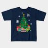 Boys Girls Soft Cotton Graphic Tees Kermit Around The Christmas Tree Muppets T-shirt Breathable Daily School Wear Kids T-Shirts