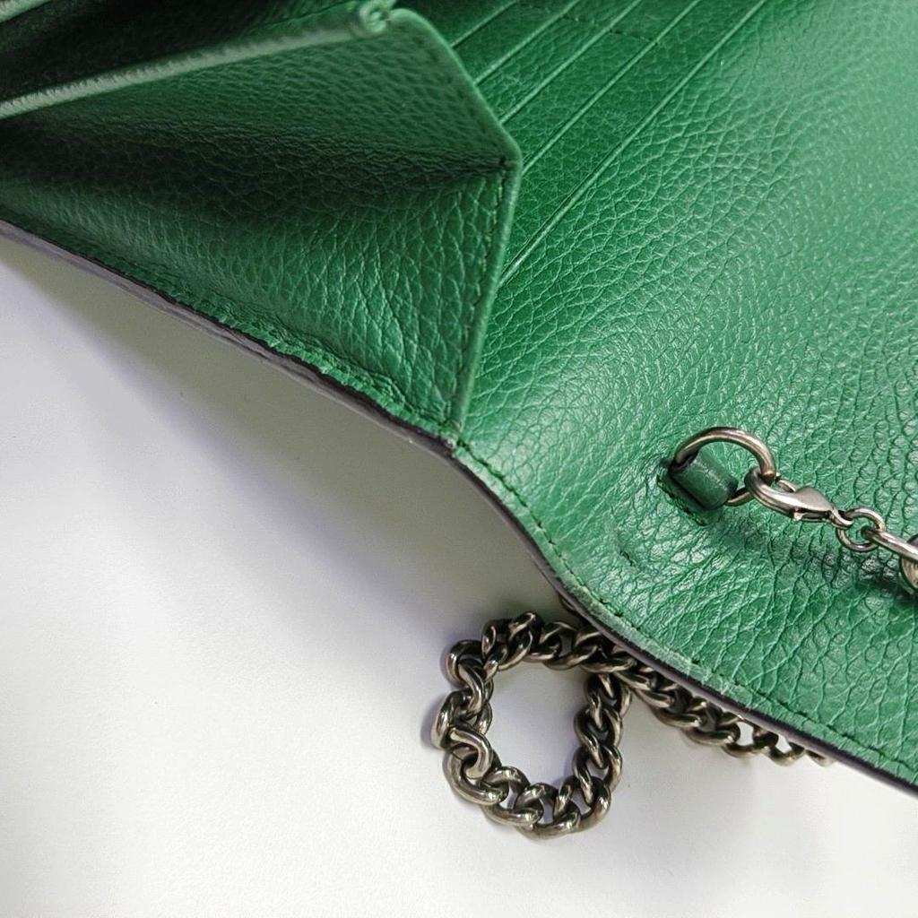 [Pre-Owned] Dionysus Double Tiger Head Buckle Chain Shoulder Leather Wallet Crossbody Bag - Very Good #FM7E2Z