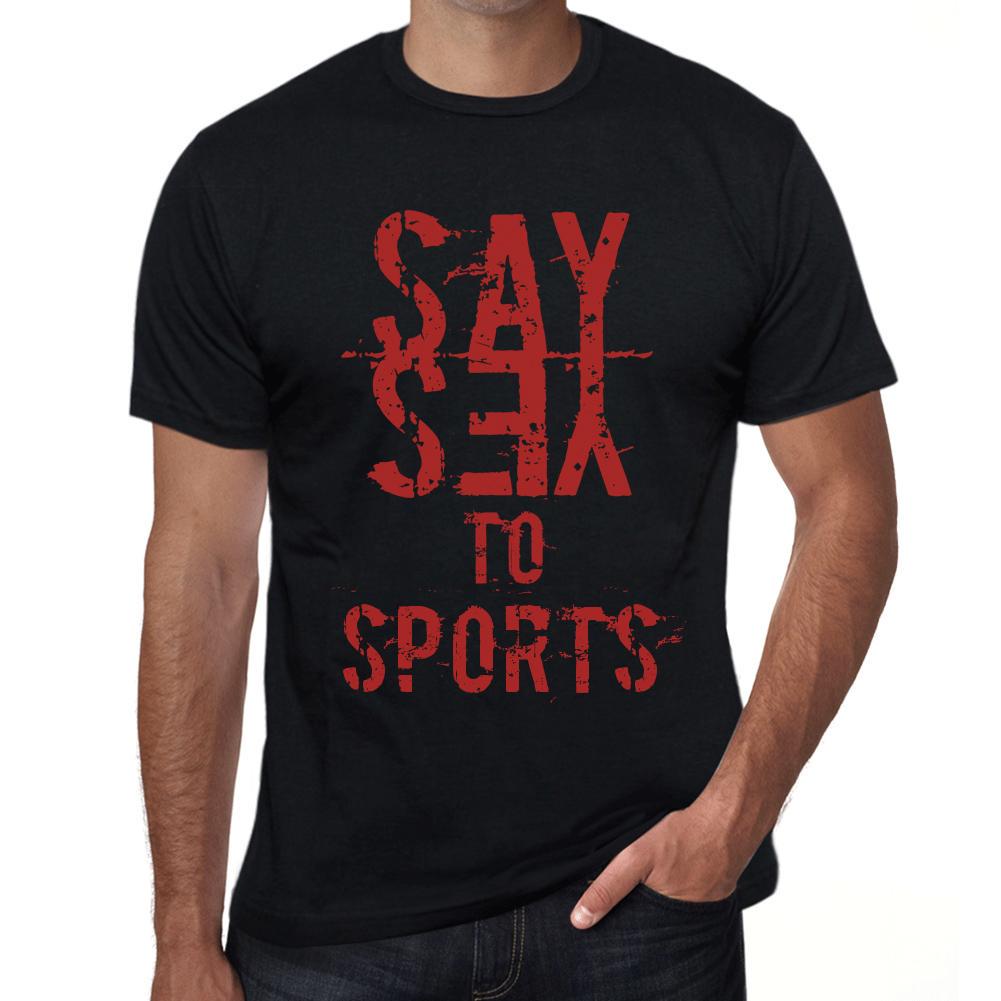 Мужская винтажная футболка Футболка с рисунком Say Yes to Sports Deep Black