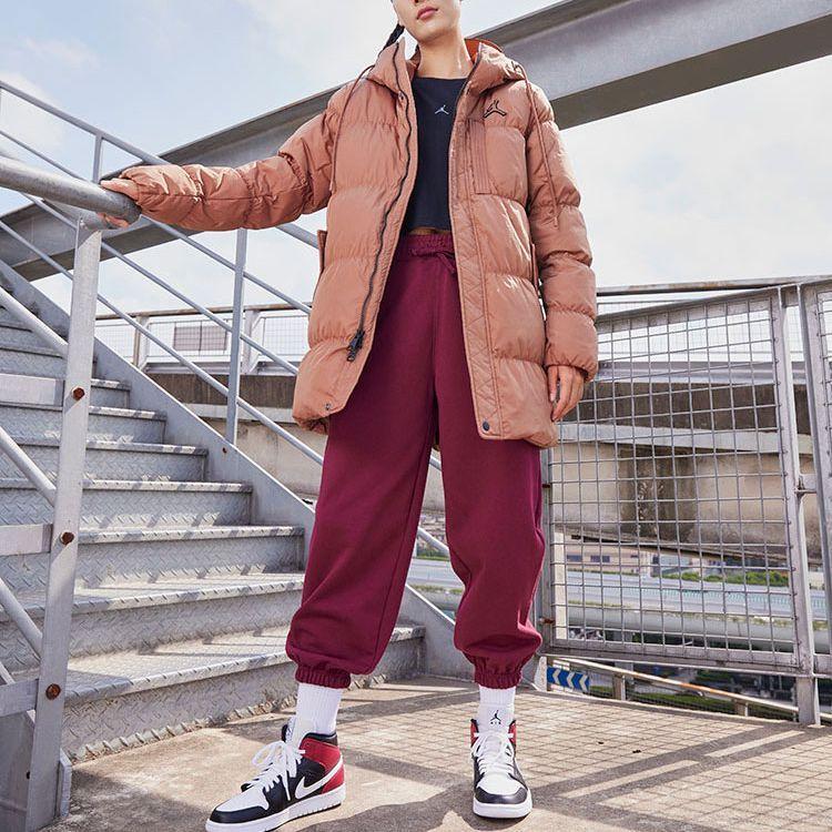 Пуховик Air Jordan сплошной на молнии, коричневый DZ4554-256