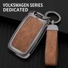 Металлический кожаный чехол для ключей от машины для Volkswagen VW Polo Golf Passat Tiguan Beetle Caddy T5 Up Eos Skoda Octavia Seat Leon Altea