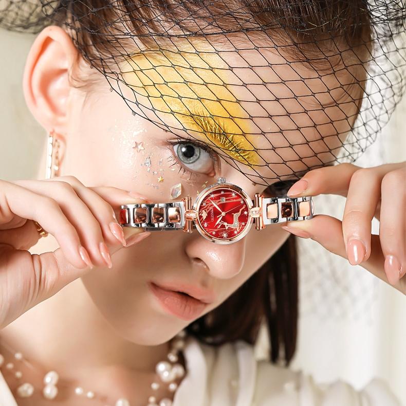 OUPINKE Часы Модный бренд Автоматические механические часы Водонепроницаемые женские часы