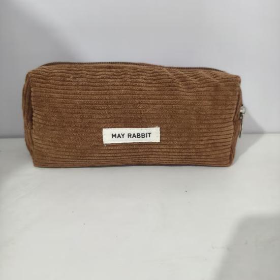 Пенал большой емкости, вельветовая сумка для карандашей, многоцелевая сумка для канцелярских принадлежностей, застежка-молния, косметичка