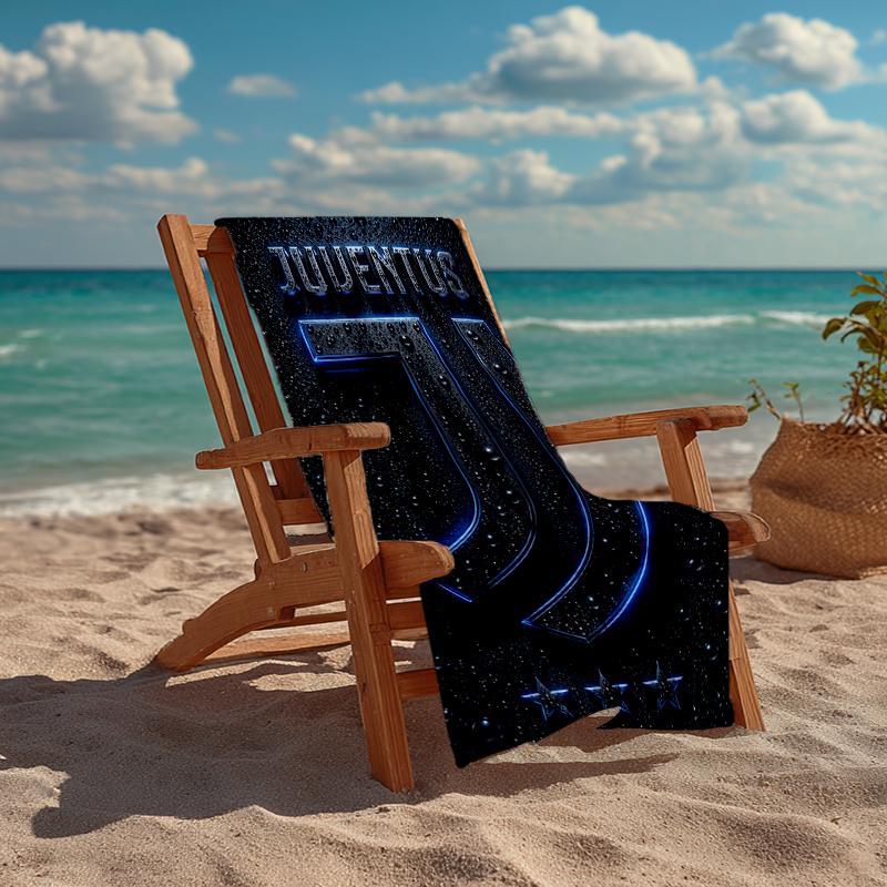 Ultra-Soft Beach Towel with Juventus Football Club Theme,Ideal for Pool - Camping, Diving - Perfect Travel Essential, Vibrant Beach Towel.