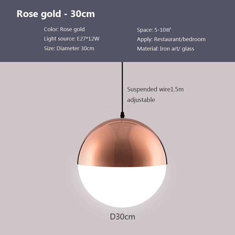 Modern LED Pendant Light Minimalist Spherical Glass Hanging Lamps For Living Rooms Study Bedroom Cafe Banquet Hall Illuminating