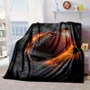 Flaming Football In Action Blanket Flannel Blanket for bed, sofa, Camping, Hiking, Picnic Essentials, gift for family Fan gifts