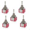 On/Off Small Mini Toggle Switch 6 PIN Model Railway SPST Red Pack of 5