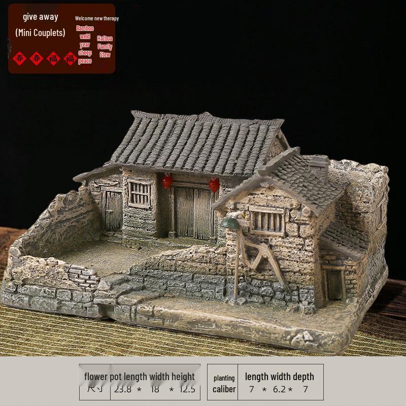 New Zen Bonsai Ornaments for Living Room or Office - Porcelain Micro-Landscape Decor for Bookcase and Desktop.