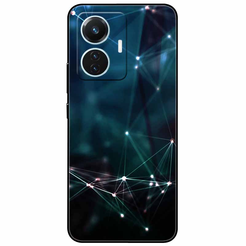 Чехол для vivo T1 4G V2153 Чехлы ТПУ Черный Силиконовый Звездная Луна Чехол для vivo T1 44W Чехол Ударопрочный Мягкий X100 Pro Корпуса