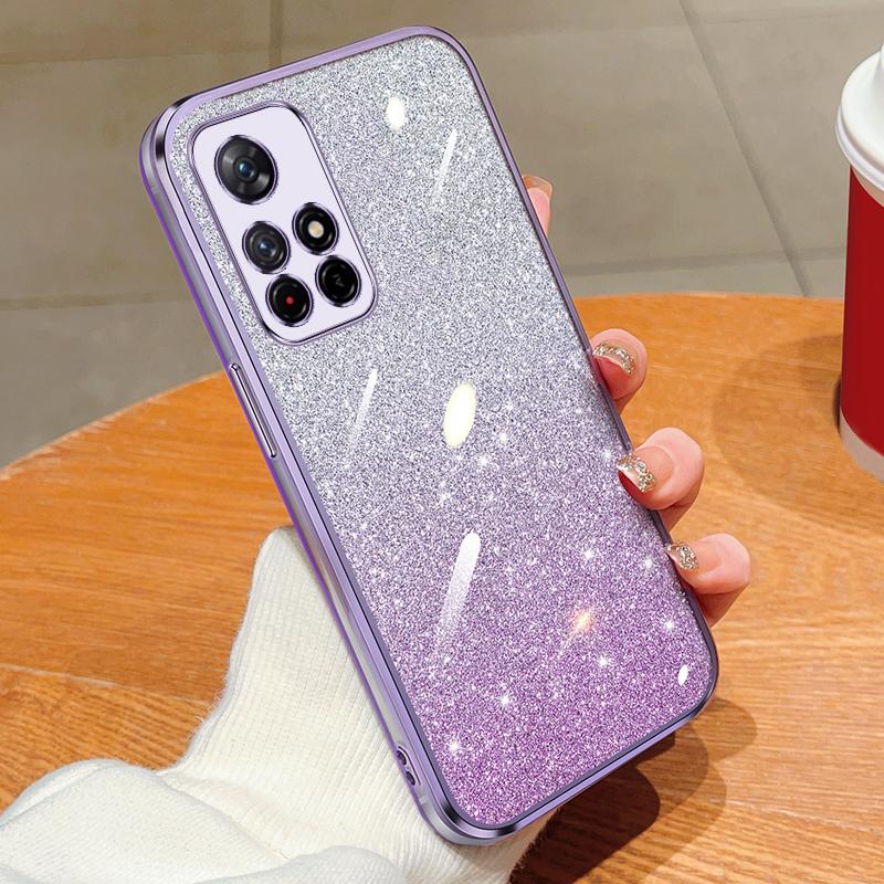 KEYSION Роскошный чехол-бампер с покрытием и блестками для Xiaomi POCO M4 Pro 4G 5G, прозрачный, из мягкого ТПУ, противоударная задняя крышка для POCO M4 Pro 5G
