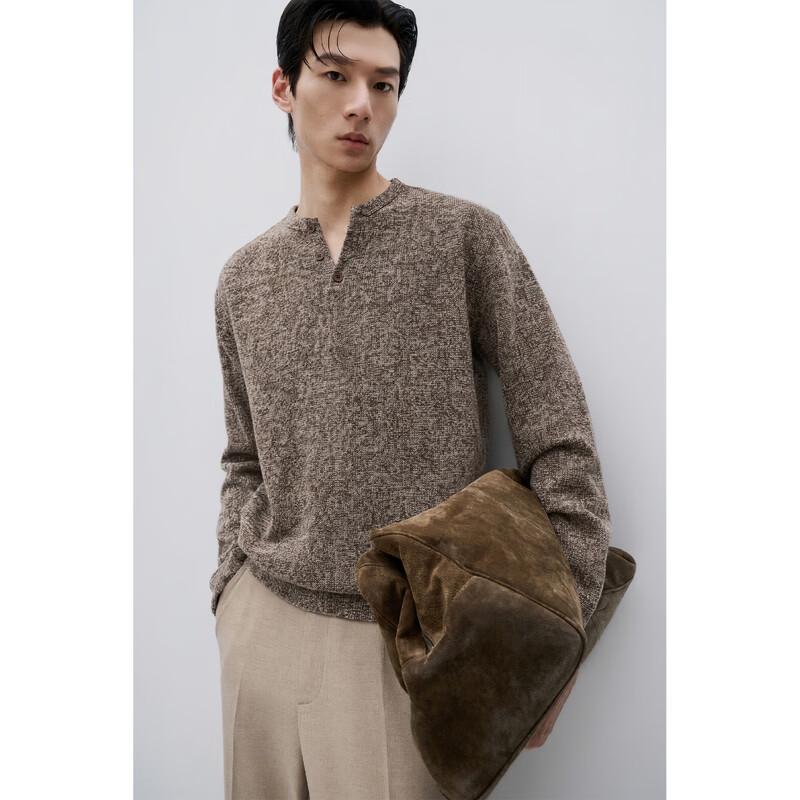 Men's V-Neck Long Sleeve Blended T-Shirt