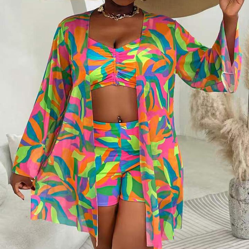 Женский бикини-комплект из двух частей, купальник больших размеров с раздельными чашечками