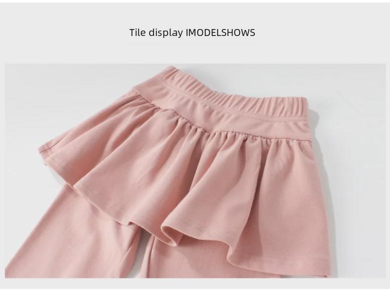 Весенние леггинсы в корейском стиле, однотонные юбки и брюки для девочек