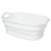 Isetou Soft Tub Wide Pet Bath, White, 23L, 60.0cm W X 40.0cm D X 10.0-24.6cm H, Made In Japan, Foldable, with Drain Plug, Laundry Basket, Outdoor Use,