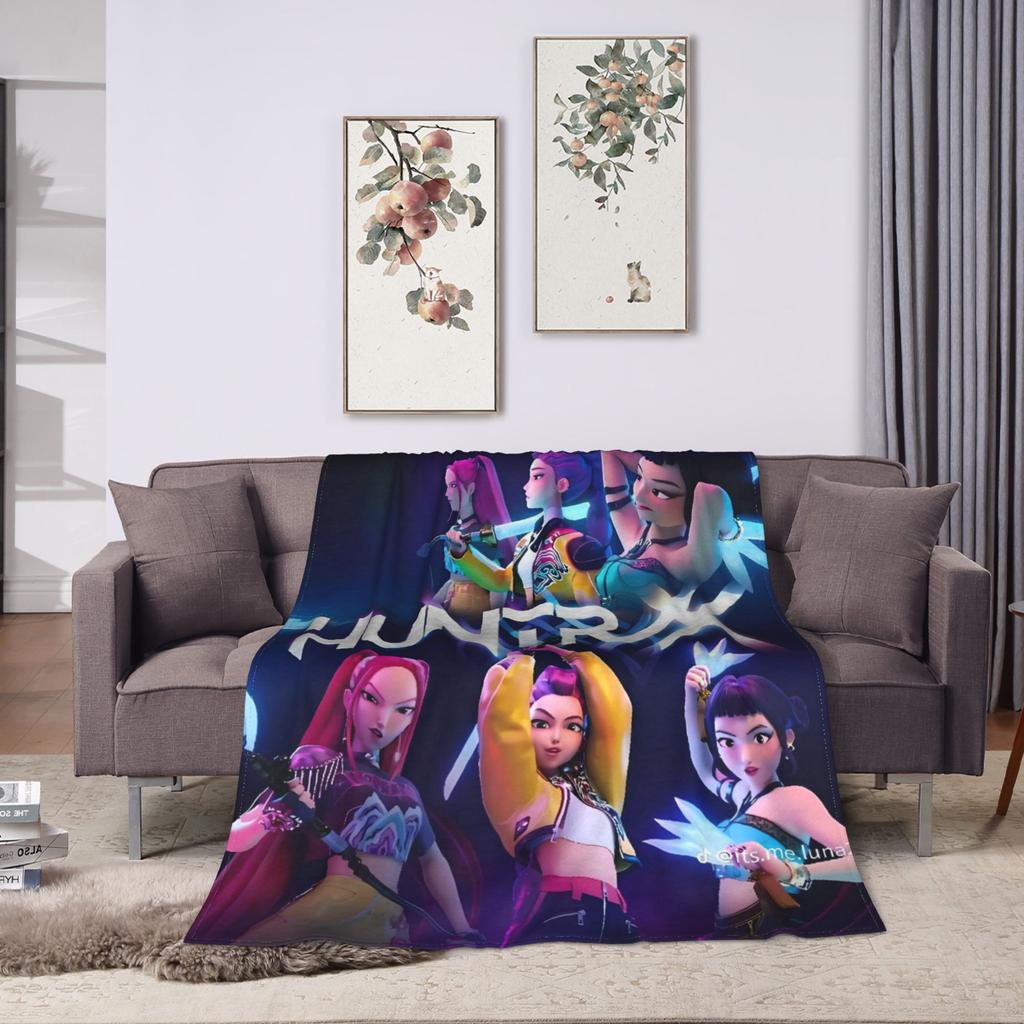 KPop Demon Hunters Plush Blanket Child Flannel Throw Blanket For Couch Bed Soft Warm Design Quality Bedspread Gift Idea
