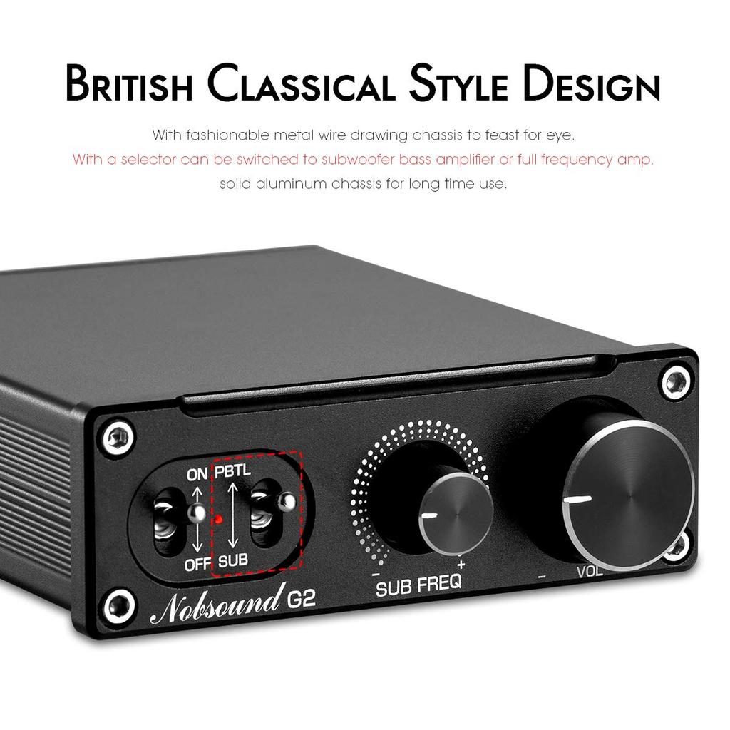 Mini Digital Power Amplifier 100W Subwoofer Compatible Full Frequency Amplifier Power Amplifier Nobsound G2