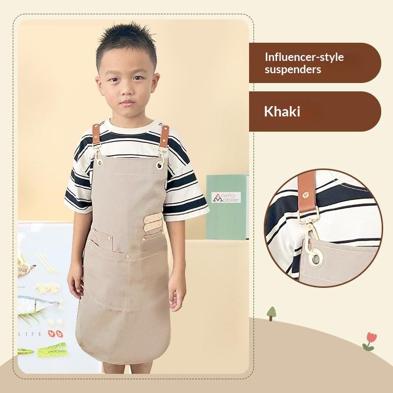 Waterproof Oil-Proof Kitchen Apron With Usb Cable Large Pockets Adjustable Shoulder Strap For Kitchen Cafe Gardening Painting