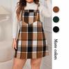 Women's Spring, Autumn and Winter Skirt Coat Inside the Skirt New Plaid Strappy Dress Plus Size XL-6XL Loose Strappy Dresses