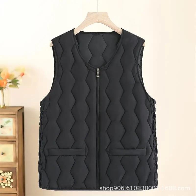 Autumn and Winter Women's Vest Liner, Light Feather Velvet Down Cotton Vest Thermal Vest, Slim-fitting Short Collar Vest