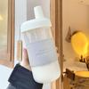 850 мл Милая Бутылка для Воды из Пластика с Крышкой-стаканом для Молочного Чая с Пузырьками, Женская, Большой Объем, Стакан для Сока и Бабл-чая, Защита от Падения