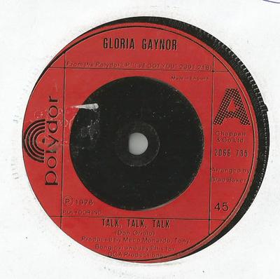 7-дюймовая пластинка GLORIA GAYNOR - Talk, Talk, Talk 2066735 Polydor 1976 UK Соул/Фанк Б/У