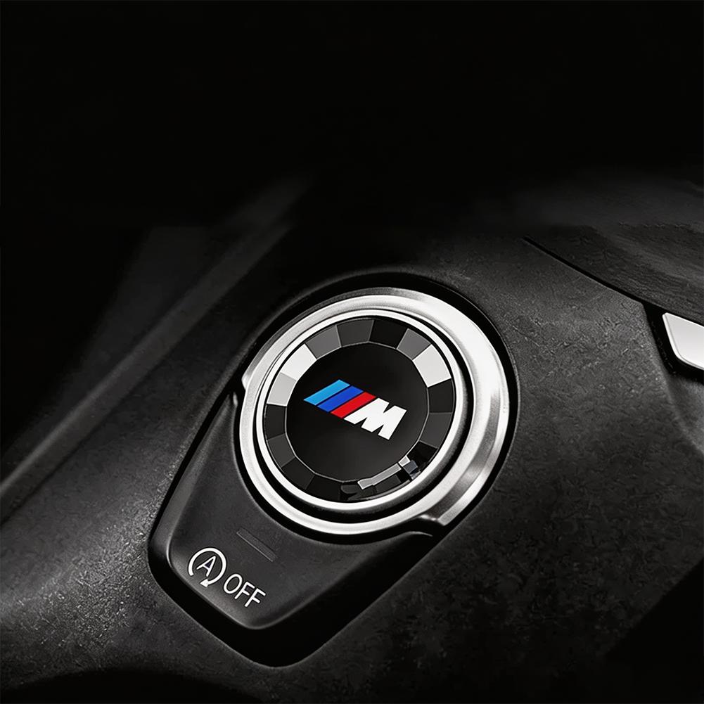 Crystal One Click Start Stop Button Cover M Tri Color Logo Ignition Switch Decor Accessories Trim For BMW E90 G80 M3 G30 M5 F82 npbf16
