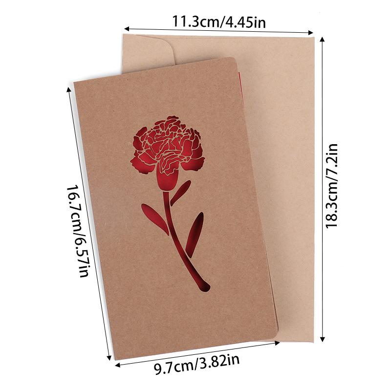 Вырезанные цветы в форме сердца на День святого Валентина Поздравительная открытка на День матери с конвертом Подарочная карта Приглашение на день рождения Принадлежности для свадебных торжеств