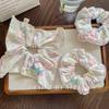 Korean Style Cat Letter Scrunchie Sky Design Bow Hair Tie For Women