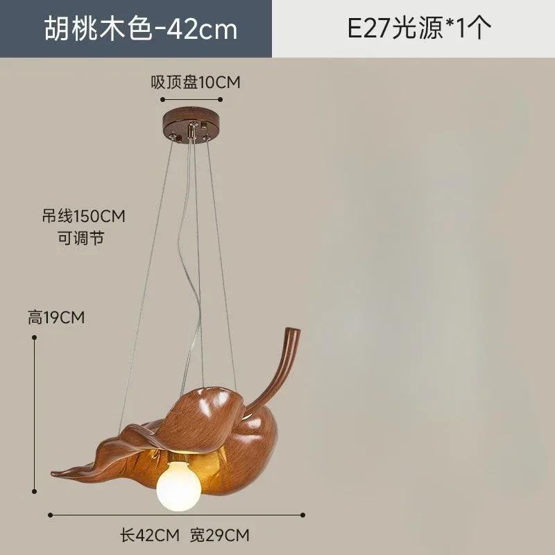 W2557 Вдохновленная дзен ретро люстра в виде листьев для ресторана с персонализированным креативом, осветительный прибор для дома в стиле Ваби Саби, чайной комнаты