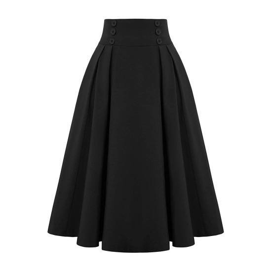 Женская юбка, эластичная, с высокой талией, юбка-миди А-силуэта, контрастный клетчатый принт