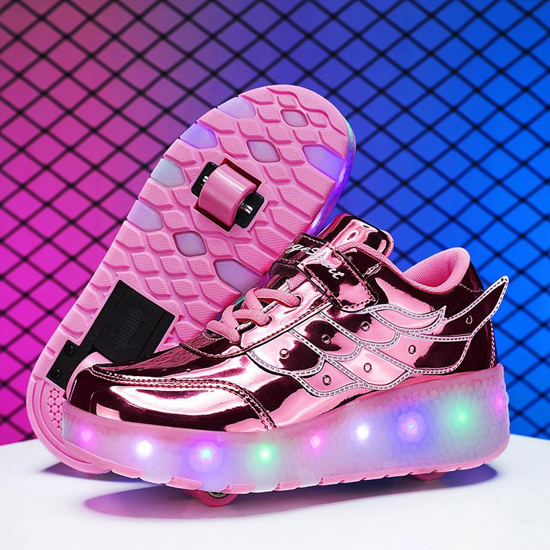 Летние сетчатые дышащие беговые туфли Четыре колеса могут кататься на коньках Руководство Интернет знаменитости студенческие колеса обувь студенческая версия