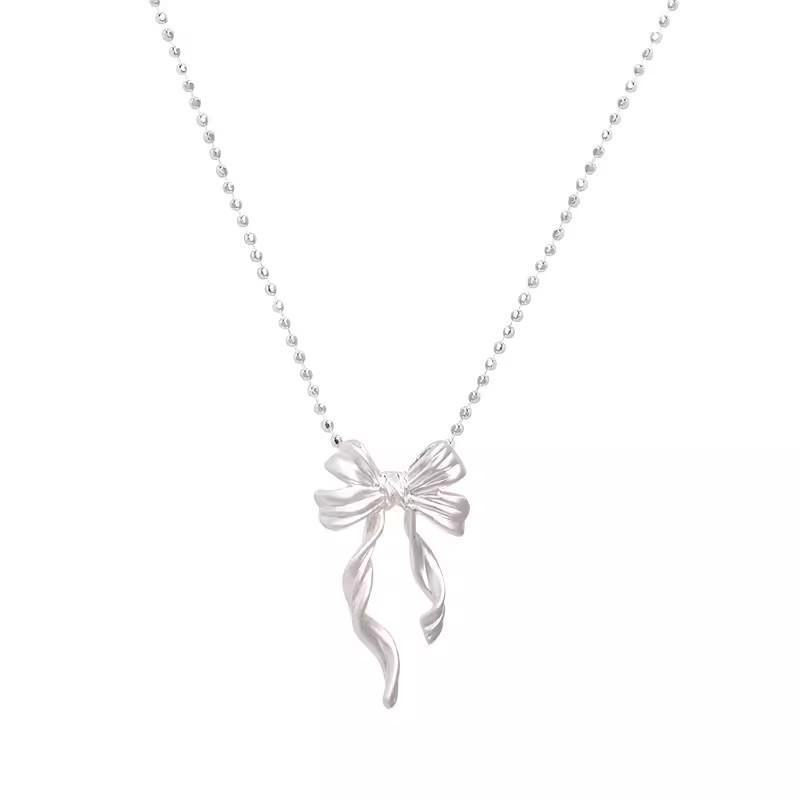 Корейское модное нежное ожерелье-бантик: Элегантная высококачественная цепочка Fairy Clavicle