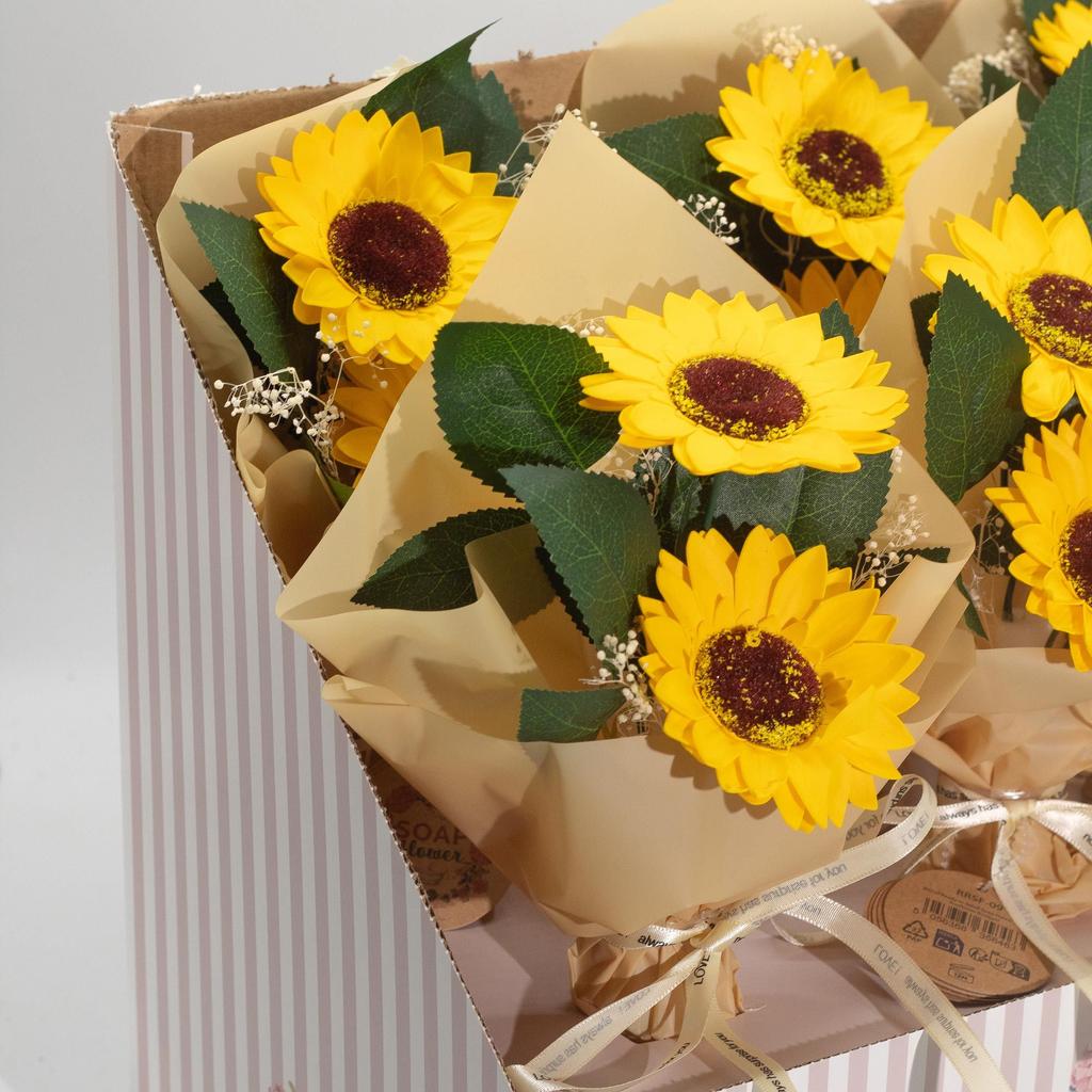 2x Soap Flower – Two Sunflower Bouquet