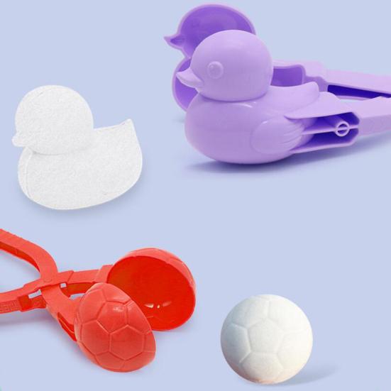 Snowball Maker Duck Snowman Heart Shape Snow Toy with Ergonomic Handle Winter Snowball Fight Maker Tool Clip