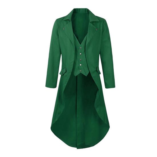 Приталенный смокинг с лацканом, с длинными рукавами, в стиле ретро, пиджак для платья, пиджак для костюма в средневековом стиле, одежда для праздничных вечеринок