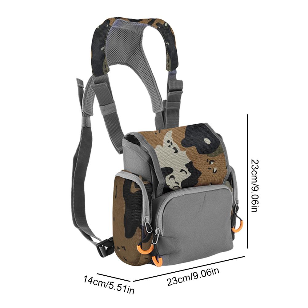 Binocular Harness Chest Pack with Rangefinder Waterproof Pouch Adjustable Large Capacity Bino Case for Outdoor Hunting Hiking