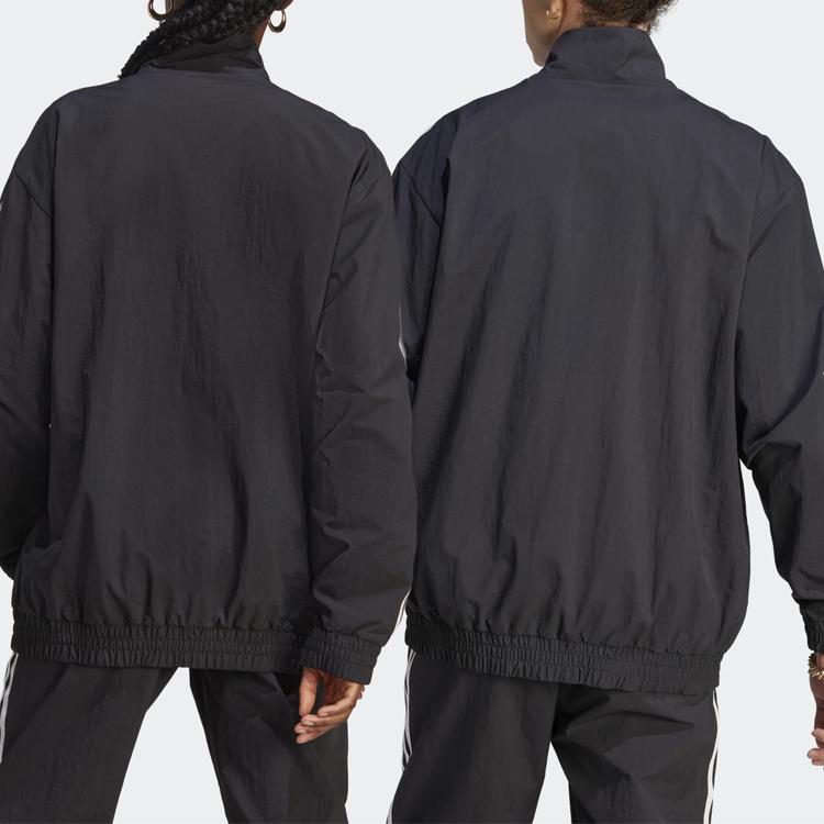 Adidas Совместная куртка Originals X NSRC с логотипом и воротником на молнии Куртки унисекс, черные IL4969