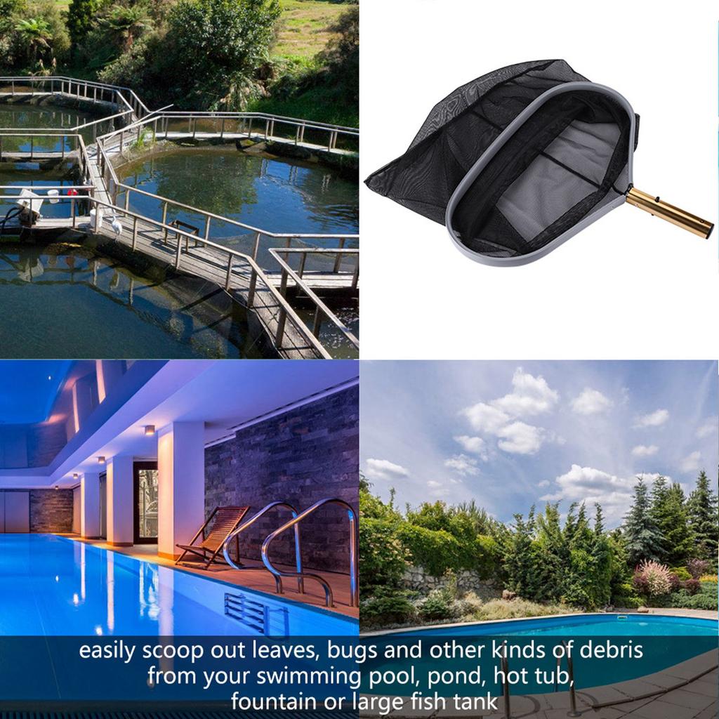 Heavy Duty Swimming Pool Leaf Rake Fine Mesh Frame Net Fish Pond Skimmer Cleaner