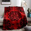 Red and Black Floral Pattern blanket, Modern Decorative Room blanket blanket, suitable for use in the bedroom, living room, on the sofa