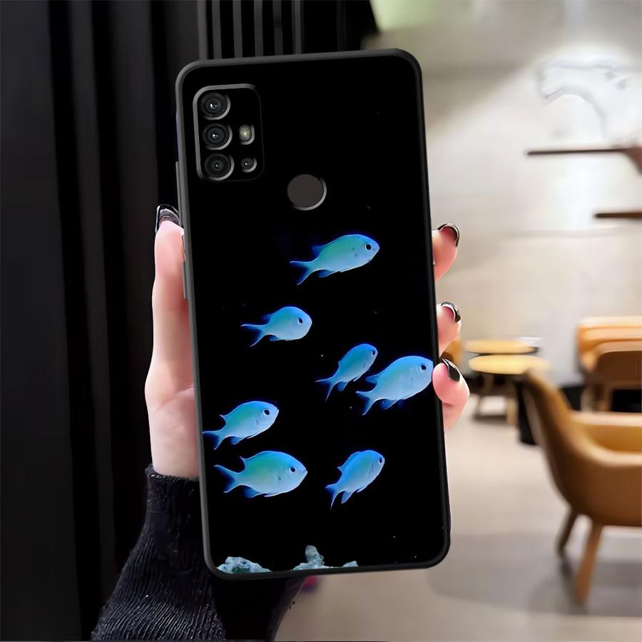 Чехол для Motorola Moto G71 G51 G73 G50 G52 G53 G30 G32 Edge 20 Pro 30 Lite G60s G22 Edge40 Чехол для телефона Дизайн с акулой и китом в океане