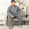 Fat Men's Pajamas Suit Spring and Autumn Plus Size Home Service Suit