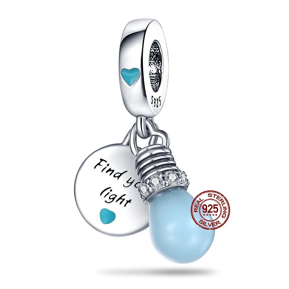 Charms Fit Diy Original Bracelet Real S925 Sterling Silver Beads Luminou Pendants Firefly Ocean Series Dangle Fine Jewelry