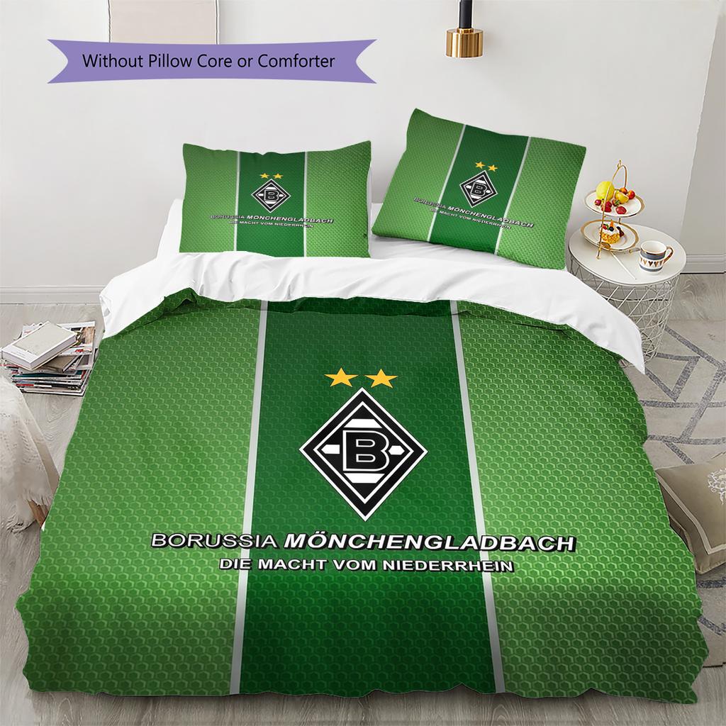 Borussia Mönchengladbach Pattern Bedding Quilt Set Home Decoration Gift (1 * duvet cover + 2 * pillowcase without core).xwn