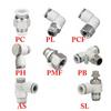 PC PL PLF SL PB PH PMF 4 6 8 10 12 мм Трубка 1/8" 1/4" 3/8" 1/2" BSP Белый Пневматический Воздушный Быстроразъемный Соединитель Фитинг Быстросъемный