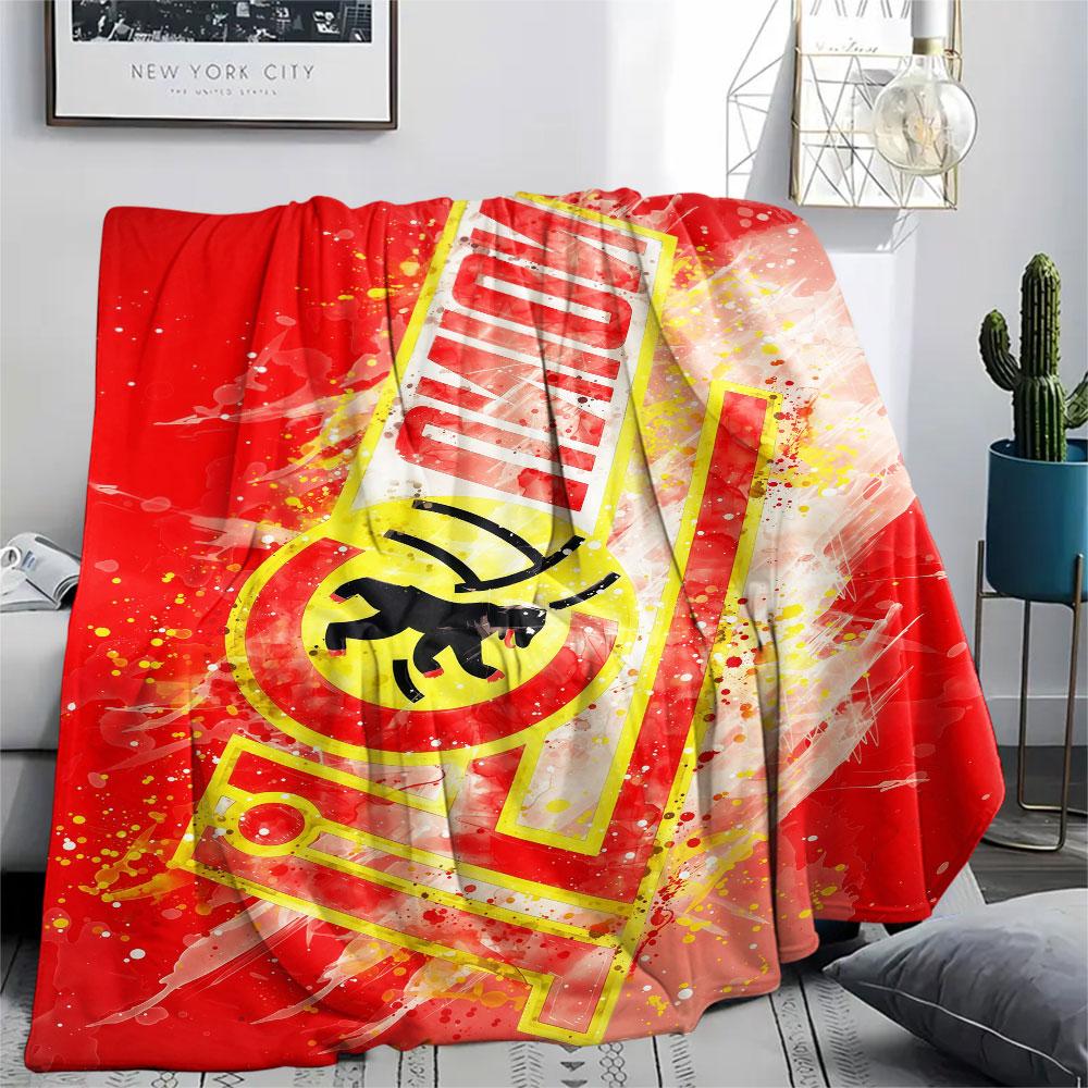 Union Berlin logo Printed Flannel Blanket, soft throw for bedroom sofa, washable, fan merchandise, great gift.