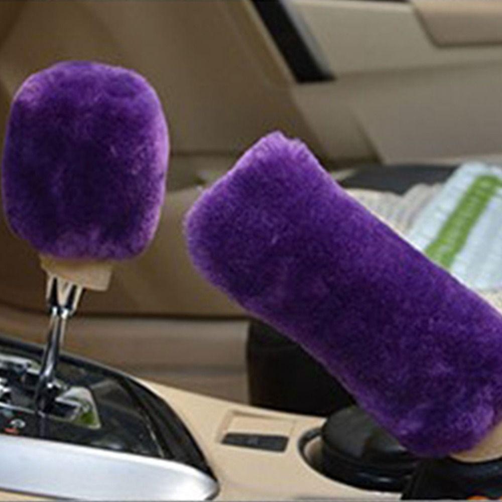 1 Pair of Soft Plush Handbrake Cover Set Warm Handbrake Grip Covers Automatic Transmission